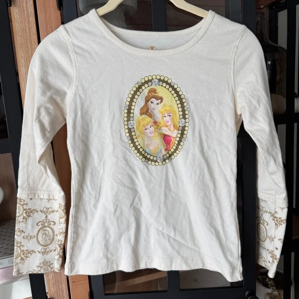 Vintage Disney Store y2K princess tee long sleeve girl layered cinderella aurora